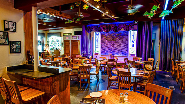 Jeremy Kumin's lighting design for Irregardless Cafe in Raleigh NC featured both RGB and pixel-mapped LED fixtures to create both ambience and movement.